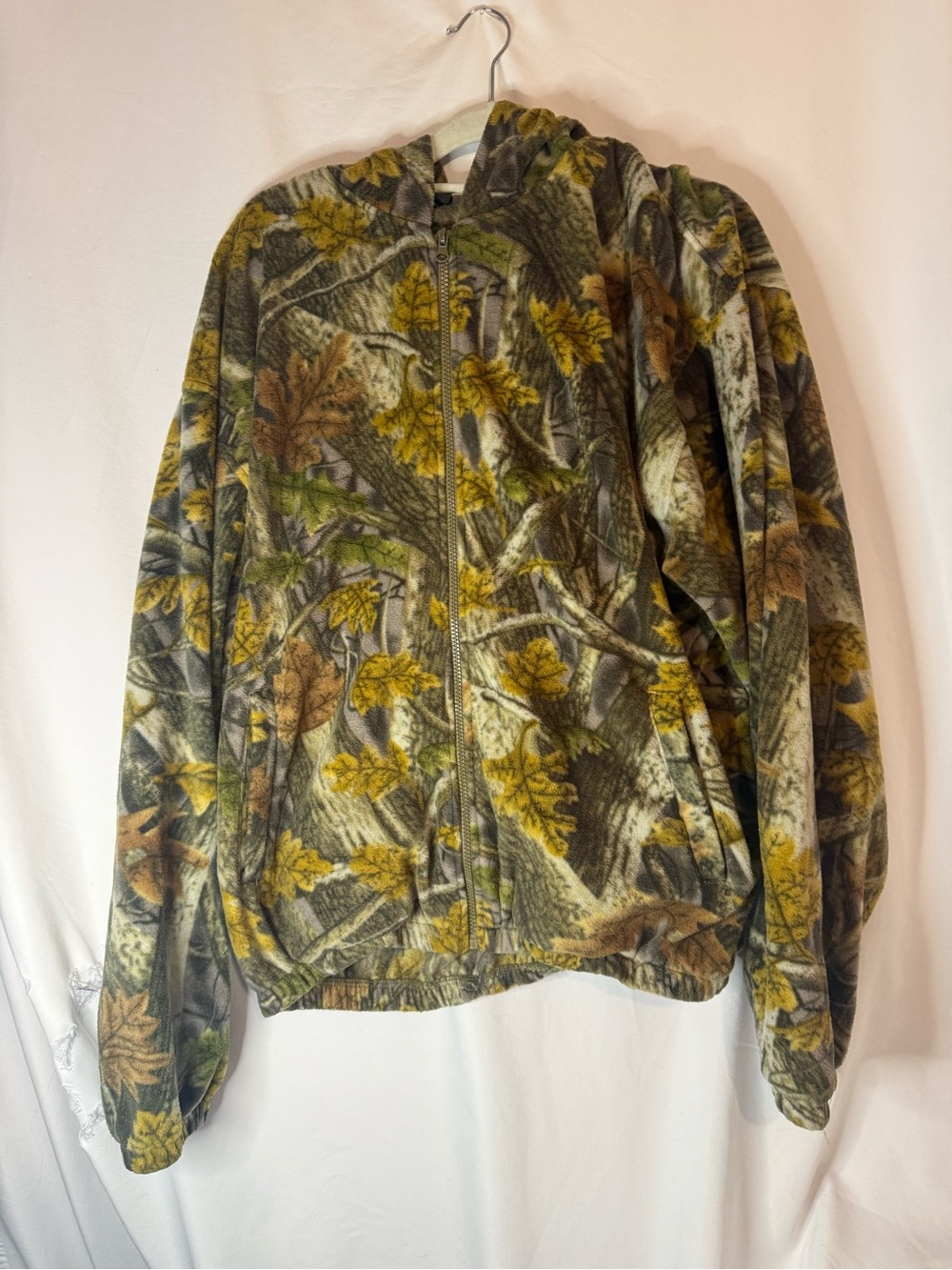Master Sportsman Mens XL Camo Fleece Jacket Hooded Full Zip Hunting Outdoor